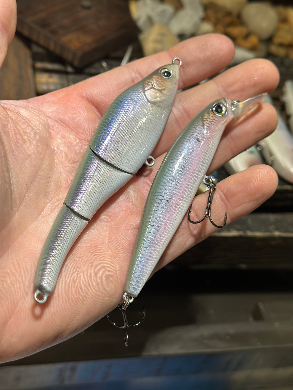 *NEW* Pair of lures (2) Sebile Magic Swimmer 125 SK & Duo Realis jerkbait - Natural Lanier Herring-